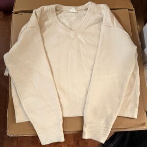 H&m wool blend Cream V-Neck Sweater